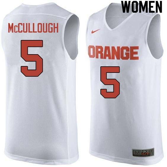 Women #5 Chris McCullough Syracuse White College Basketball Jerseys Sale-White